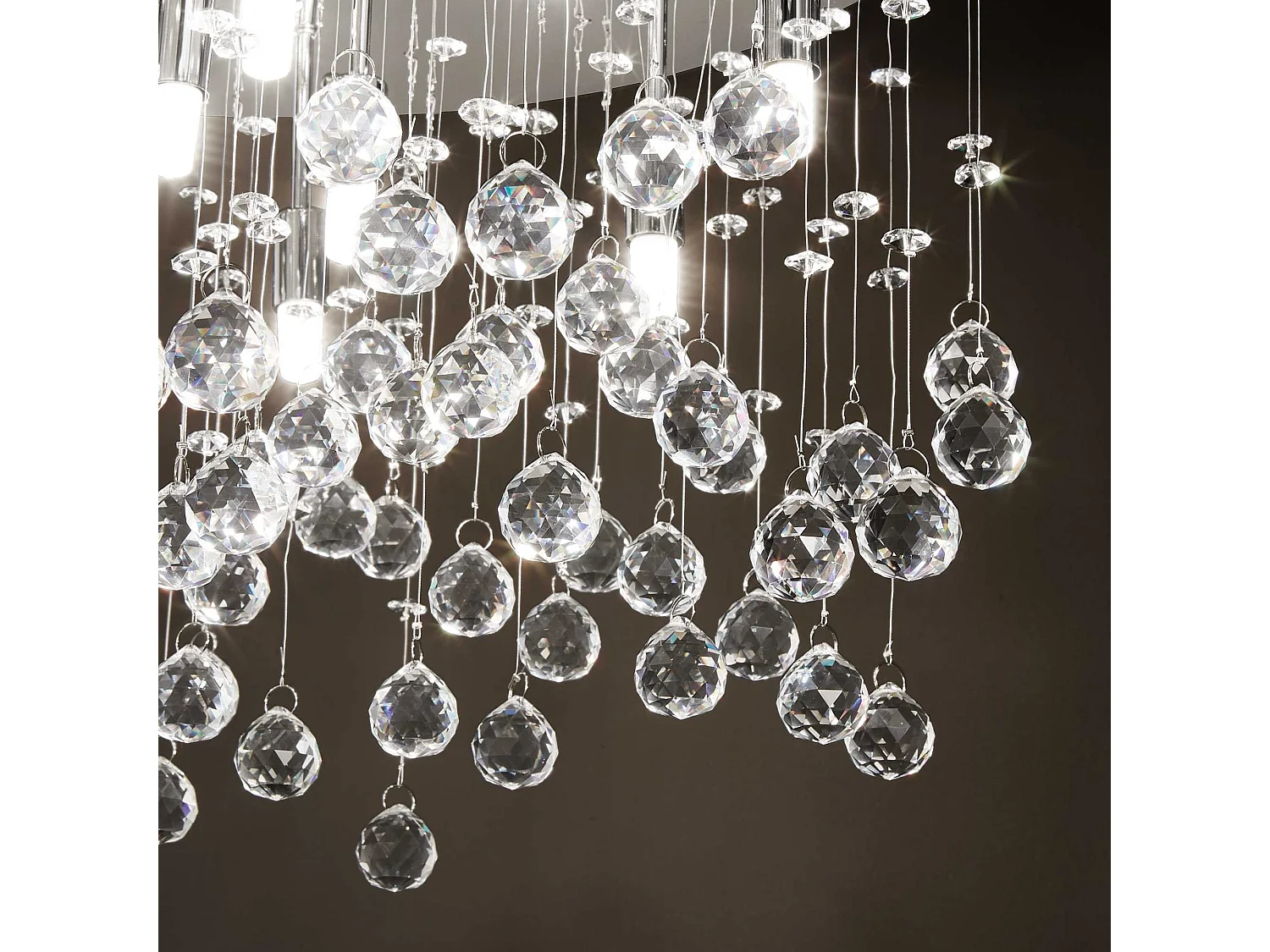 Ideal Lux Moonlight Luminaire suspendu semi-affleurant à 15 ampoules extra large, chrome, G9