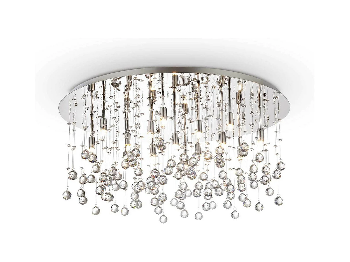 Ideal Lux Moonlight Luminaire suspendu semi-affleurant à 15 ampoules extra large, chrome, G9
