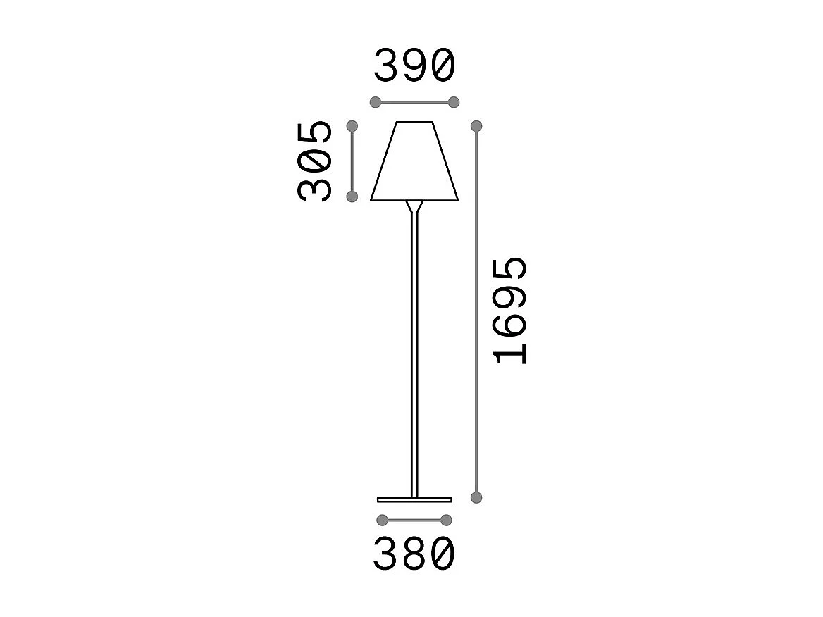 Lampadaire en métal blanc pour l'extérieur