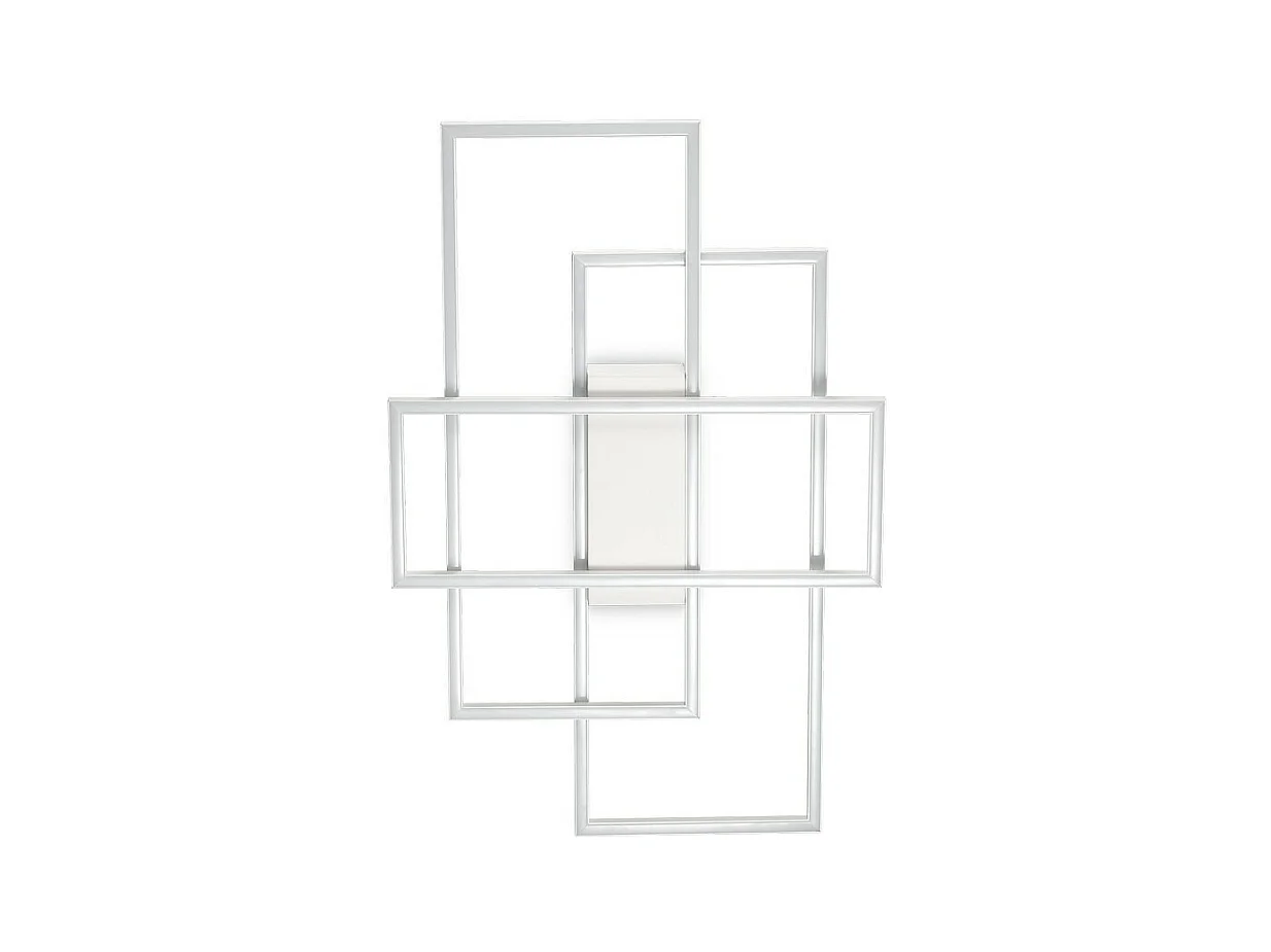 Rechthoekige wit metalen plafond-/wandlamp met LED-licht
