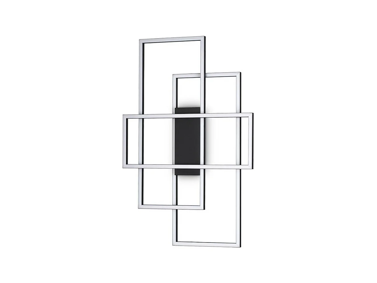 Applique murale LED décorative intégrée noire, 3000K