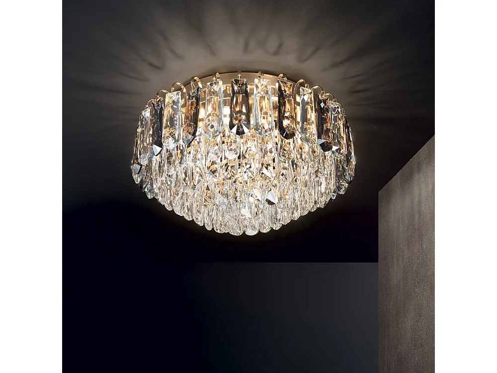 Ideal Lux MAGNOLIA Plafonnier encastré en cristal d'intérieur 7 lumières or, G9