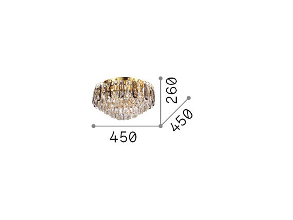 Ideal Lux MAGNOLIA - Lámpara de techo empotrada de cristal para interior 7 luces Dorado, G9