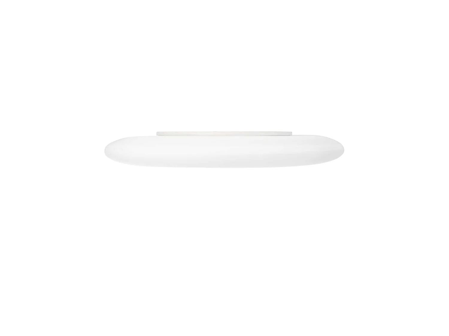 Ronde witte plafondlamp van zuurgeëtst geblazen glas