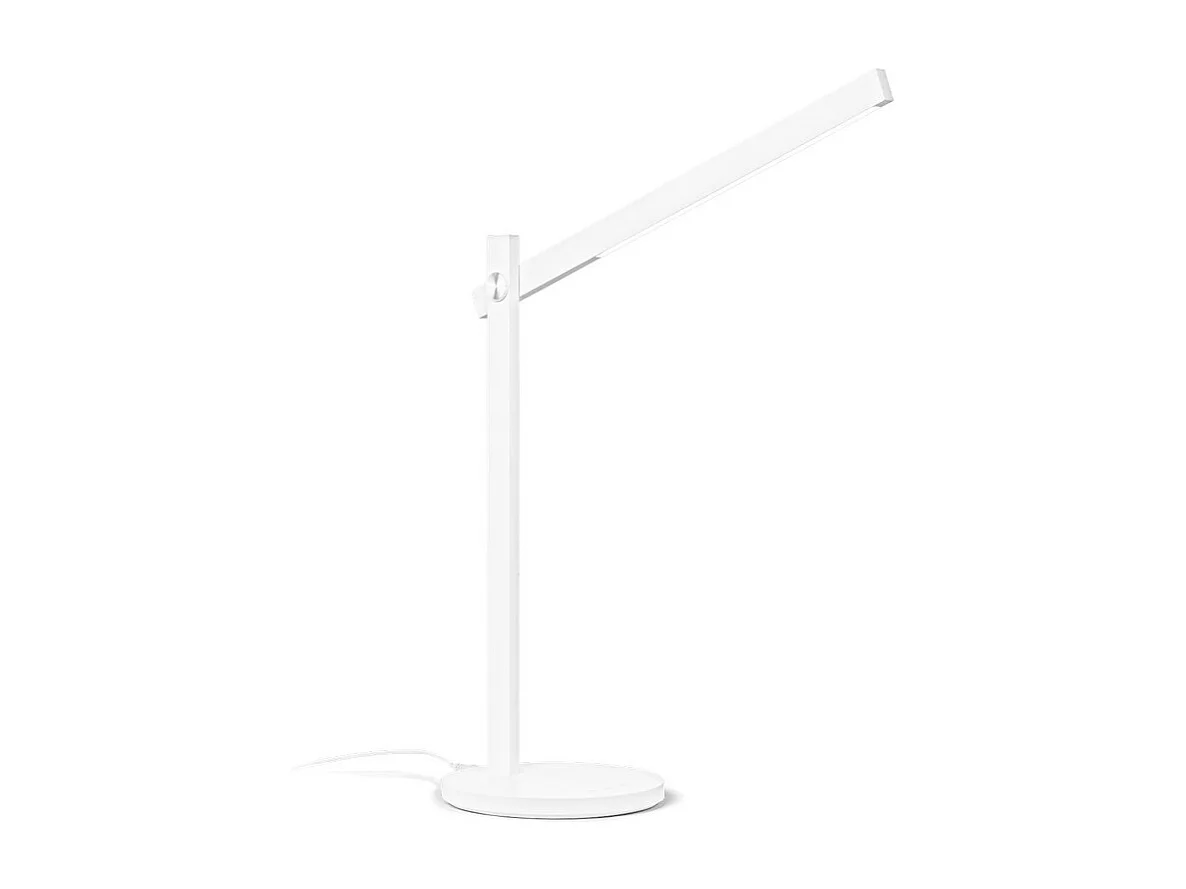 Wite aluminium tafellamp met LED-lichtarm