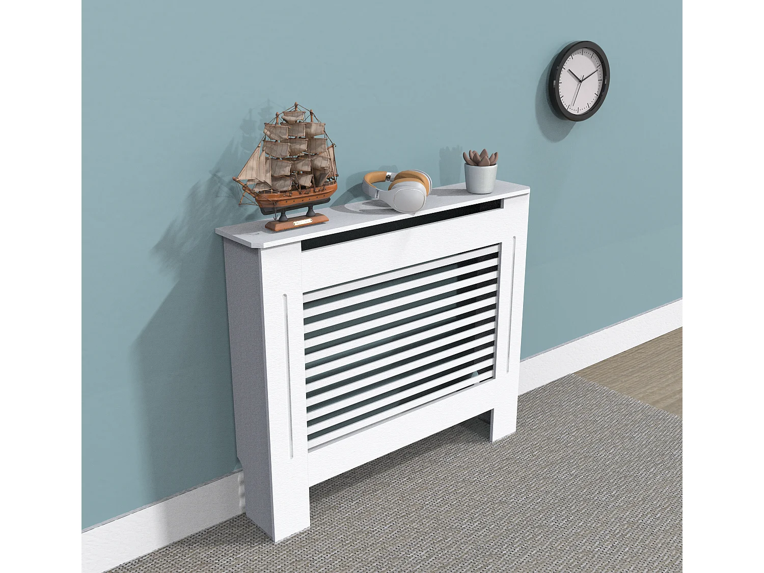 Couvre radiateur grille mural bois cache radiateur en mdf cache radiateur maison couverture de radiateur 78x19x92cm