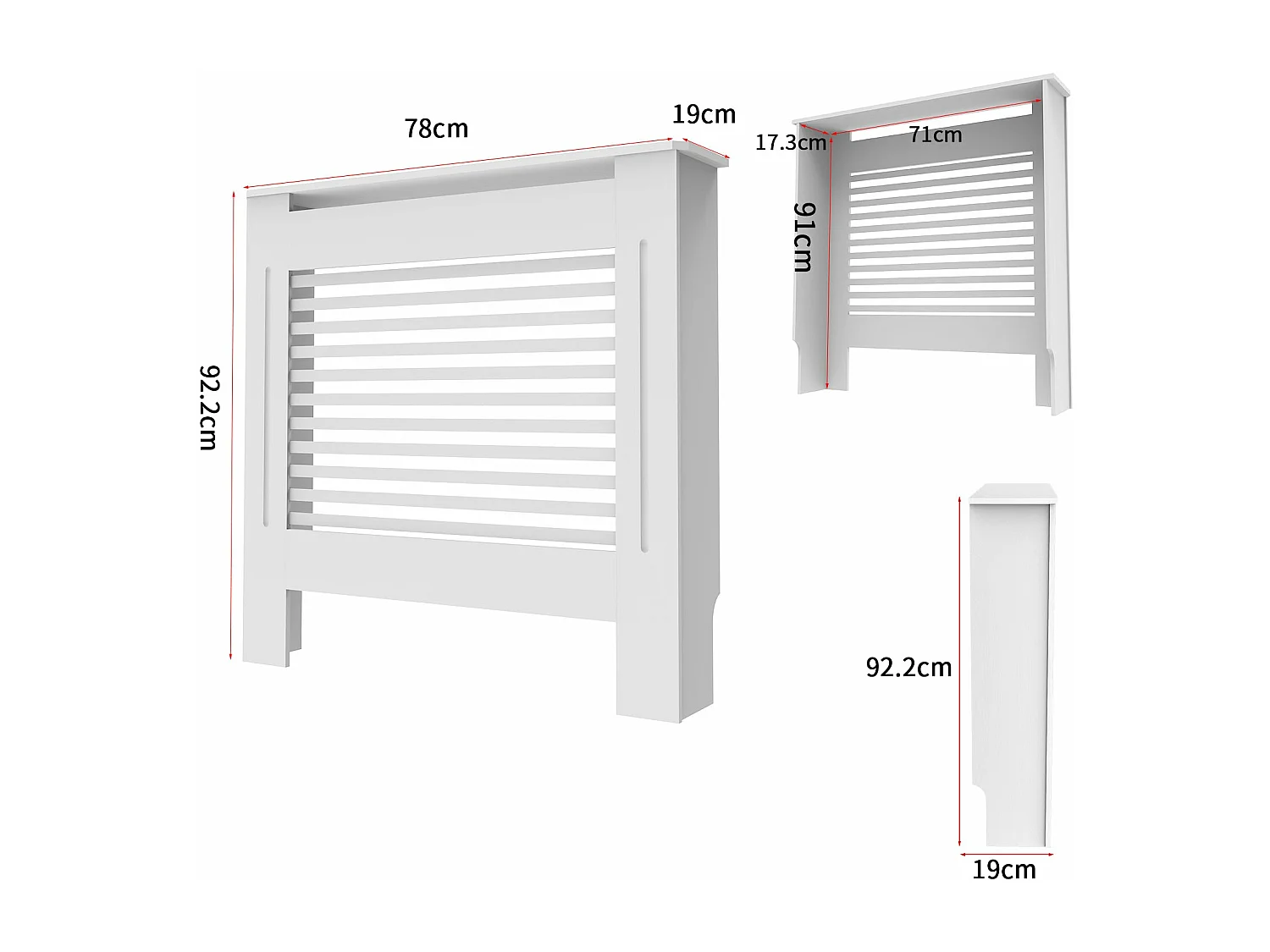 Couvre radiateur grille mural bois cache radiateur en mdf cache radiateur maison couverture de radiateur 78x19x92cm