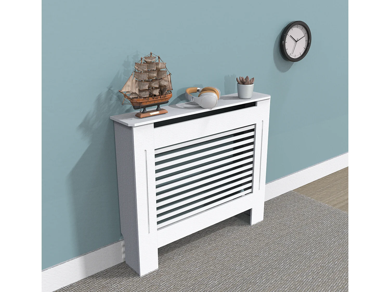 Couvre radiateur grille mural bois cache radiateur en mdf cache radiateur maison couverture de radiateur 78x19x92cm