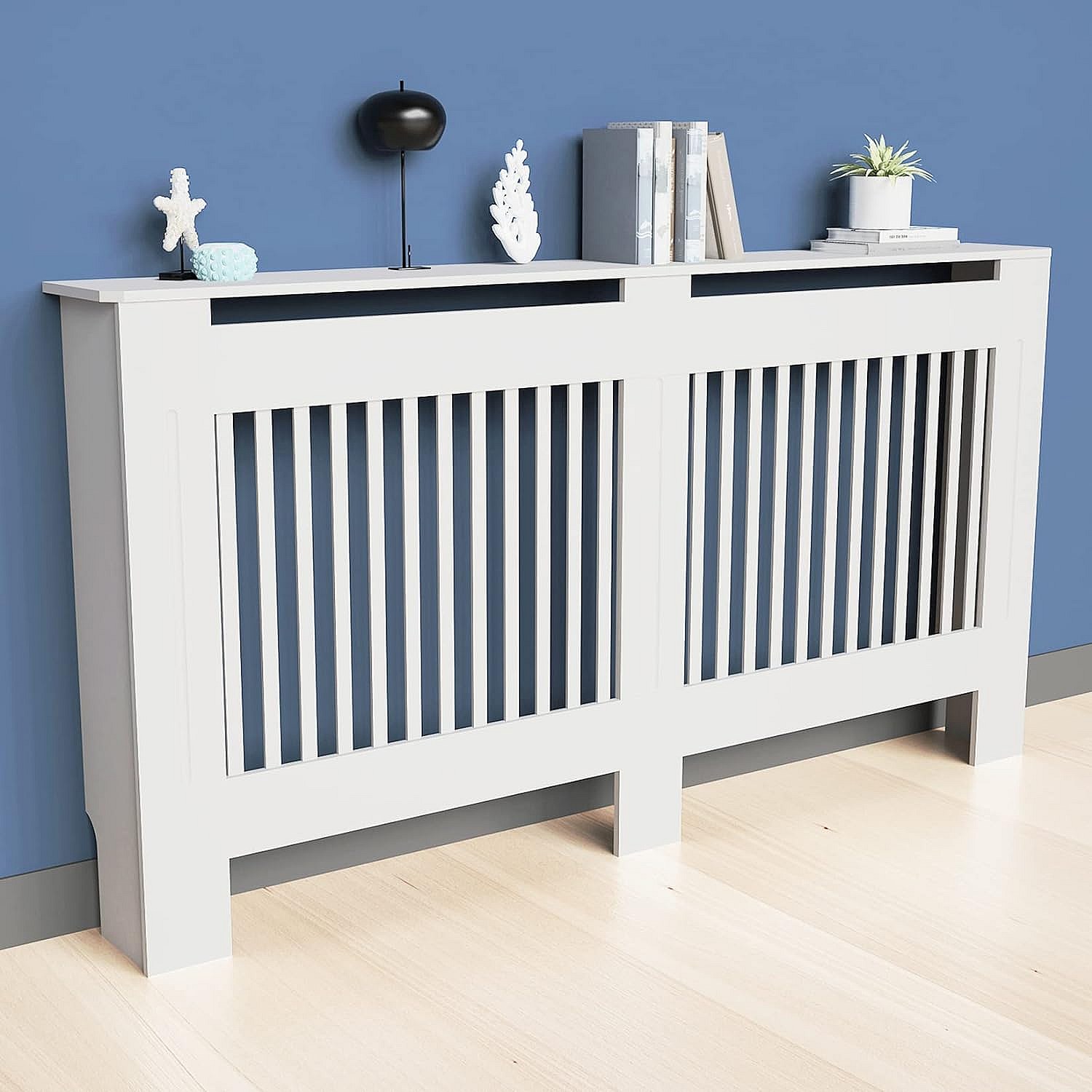 Cache-radiateur Magnétique Blanc - Tissu Coton/Lin Respirant, Protection Poussière - 10x10 Cm Et Plus