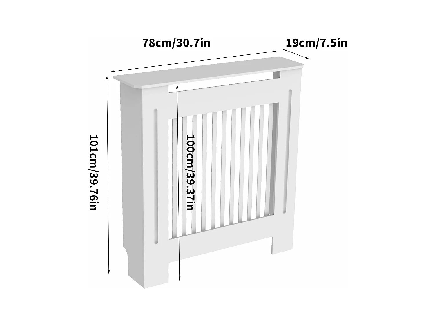 Couverture de radiateur mural cache radiateur grille cache radiateur maison en mdf couvre radiateur bois 78x19x101.2cm