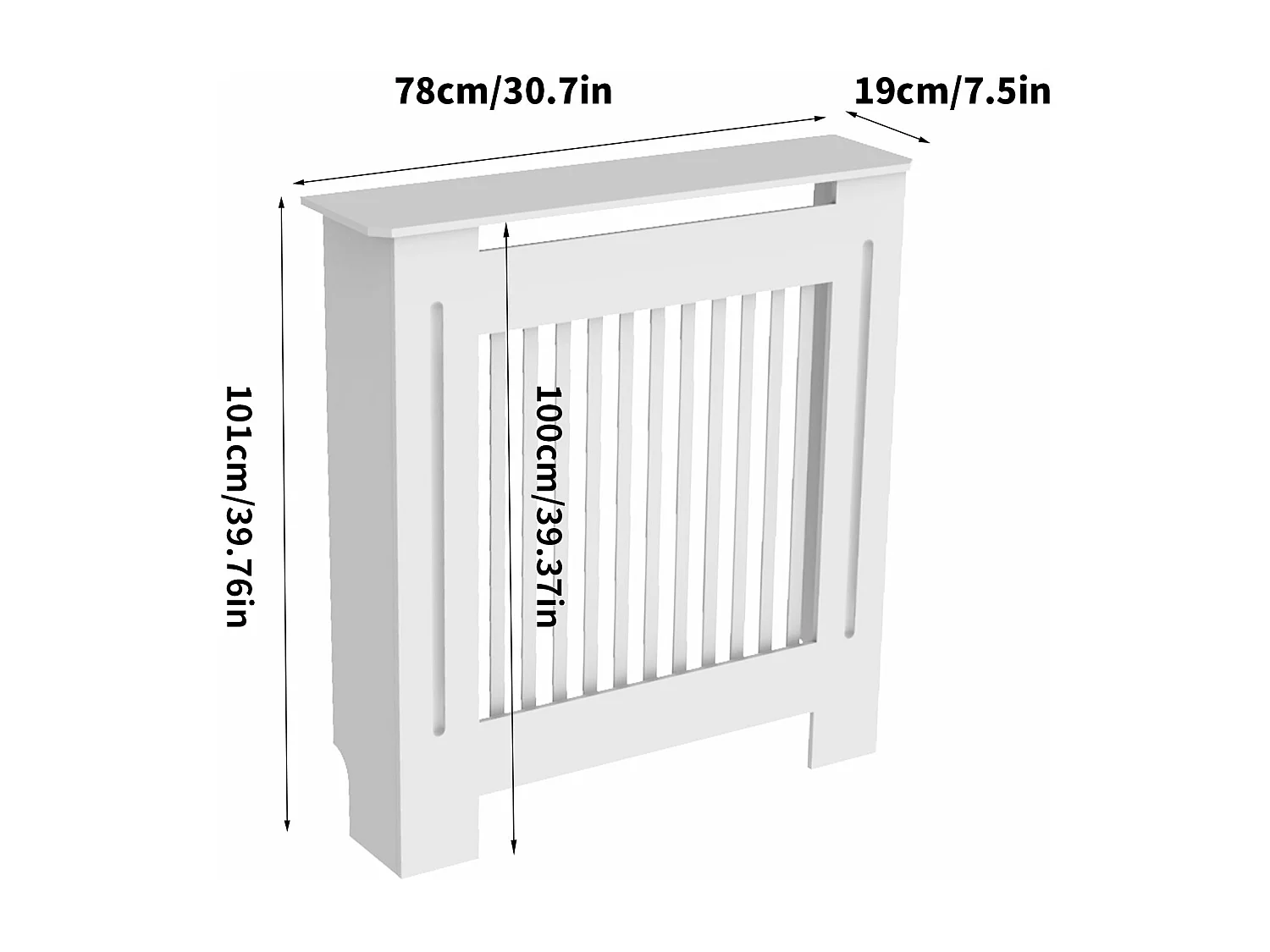 Couverture de radiateur mural cache radiateur grille cache radiateur maison en mdf couvre radiateur bois 78x19x101.2cm