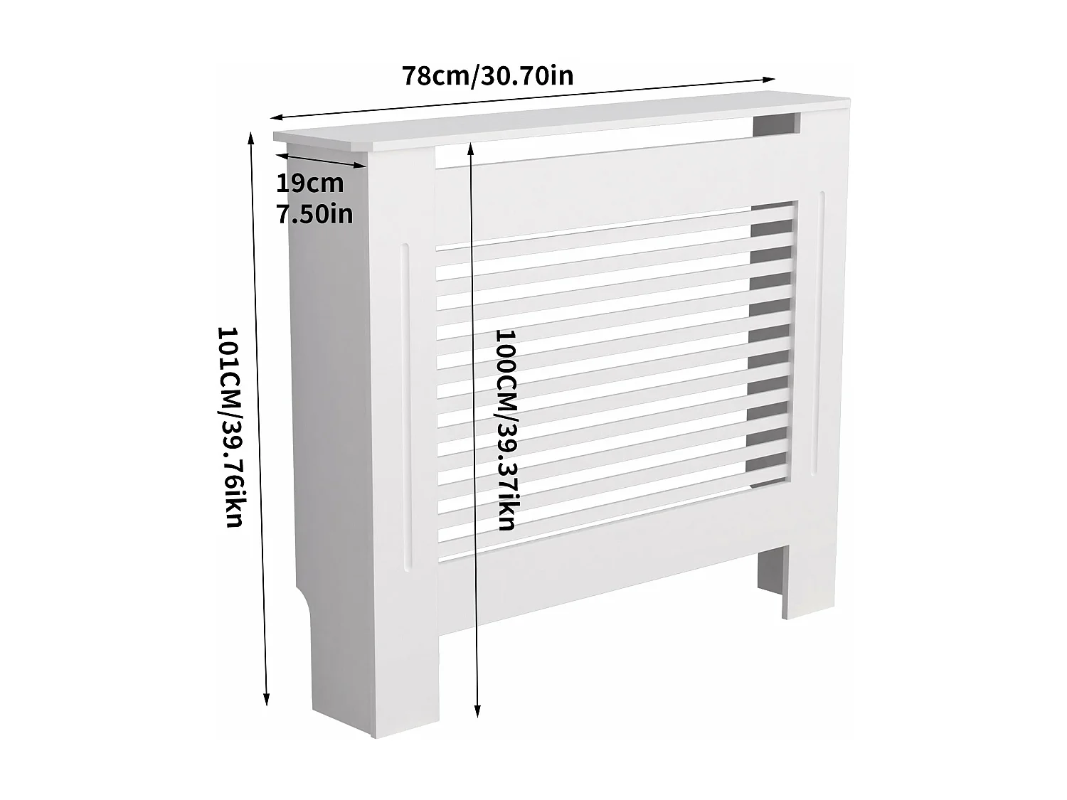Cache radiateur grille couverture de radiateur mural cache radiateur maison en mdf couvre radiateur bois 78x19x101.2cm