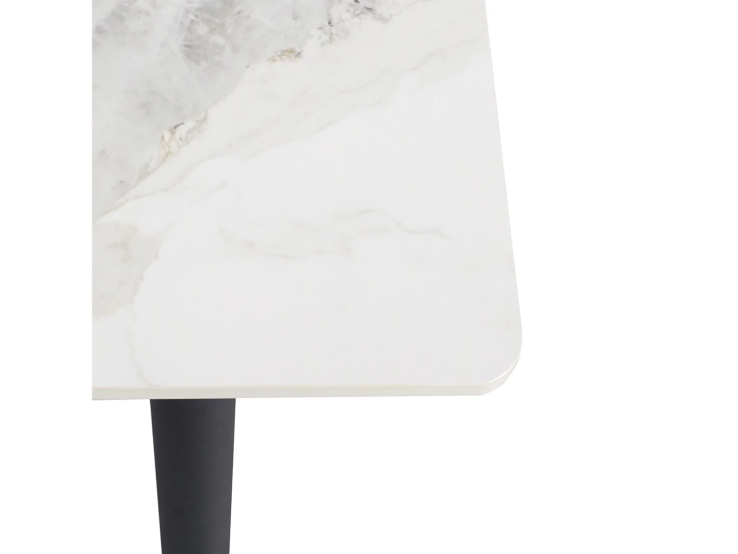 Fativo table à manger ronde pour 4 personnes 80x80cm effet marbre et pieds en fer, style modern 80x80x76cm