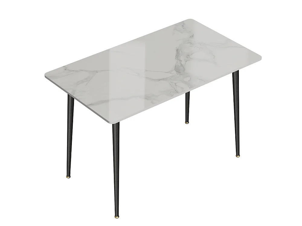 Rechteckiger Esstisch für 6 Personen - Küchentisch mit Marmor-Effekt 120x70cm