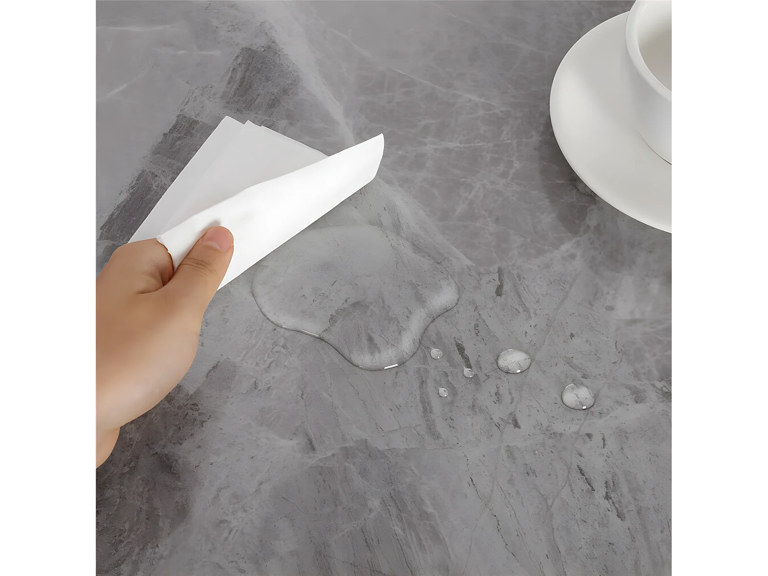 Table à manger rectangle 6 personne en effet marbre et gris 120x70cm 120x70x76cm