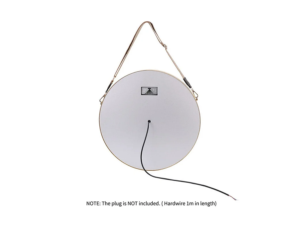 Miroir salle de bain led rond doré avec 3 couleurs réglables antibuée 60x60cm