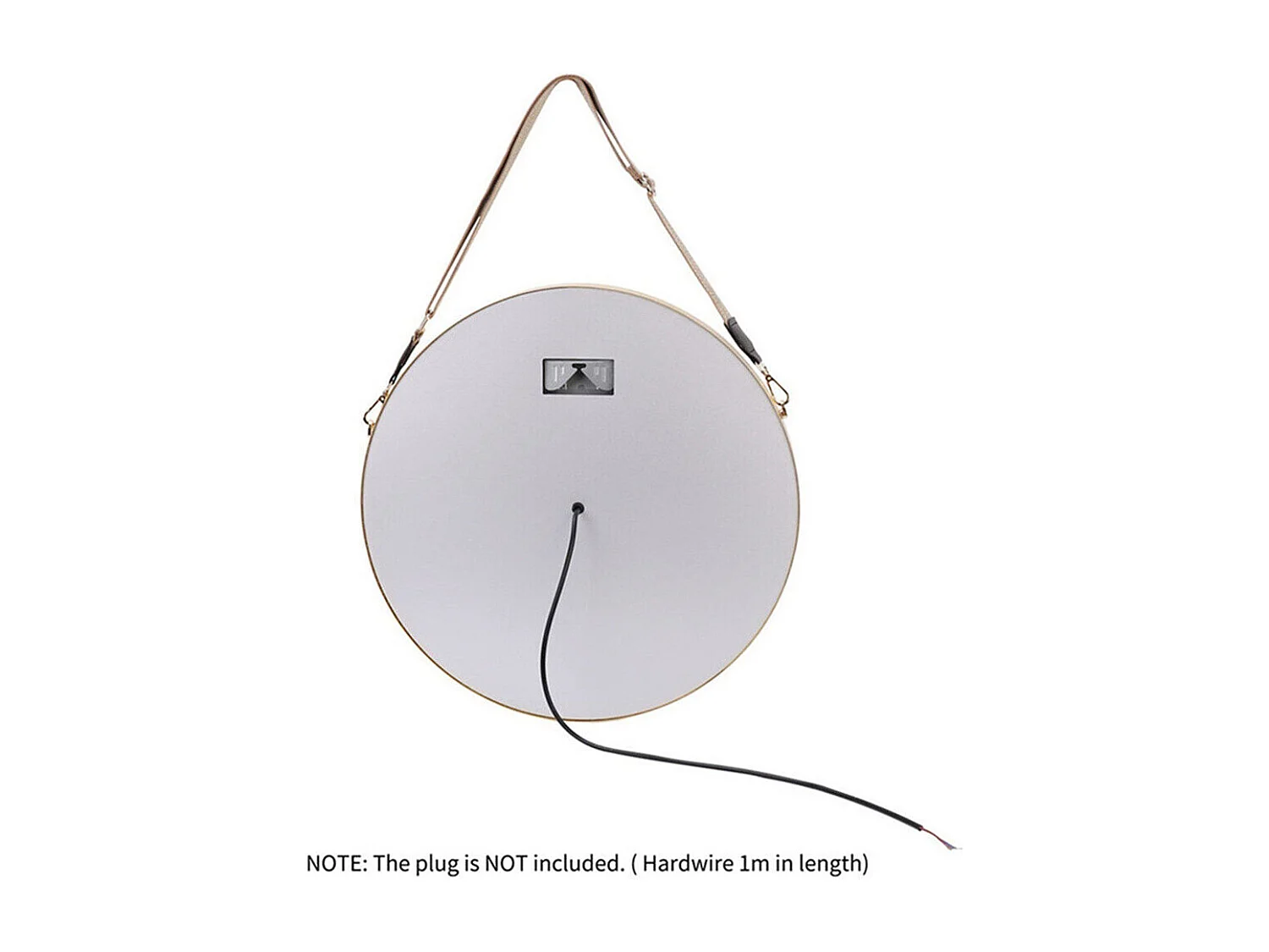 Miroir salle de bain led rond doré avec 3 couleurs réglables antibuée 60x60cm