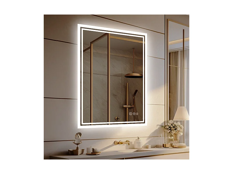 LED Badezimmerspiegel 70x50cm Wandspiegel mit Antibeschlagbeleuchtung 50x70cm