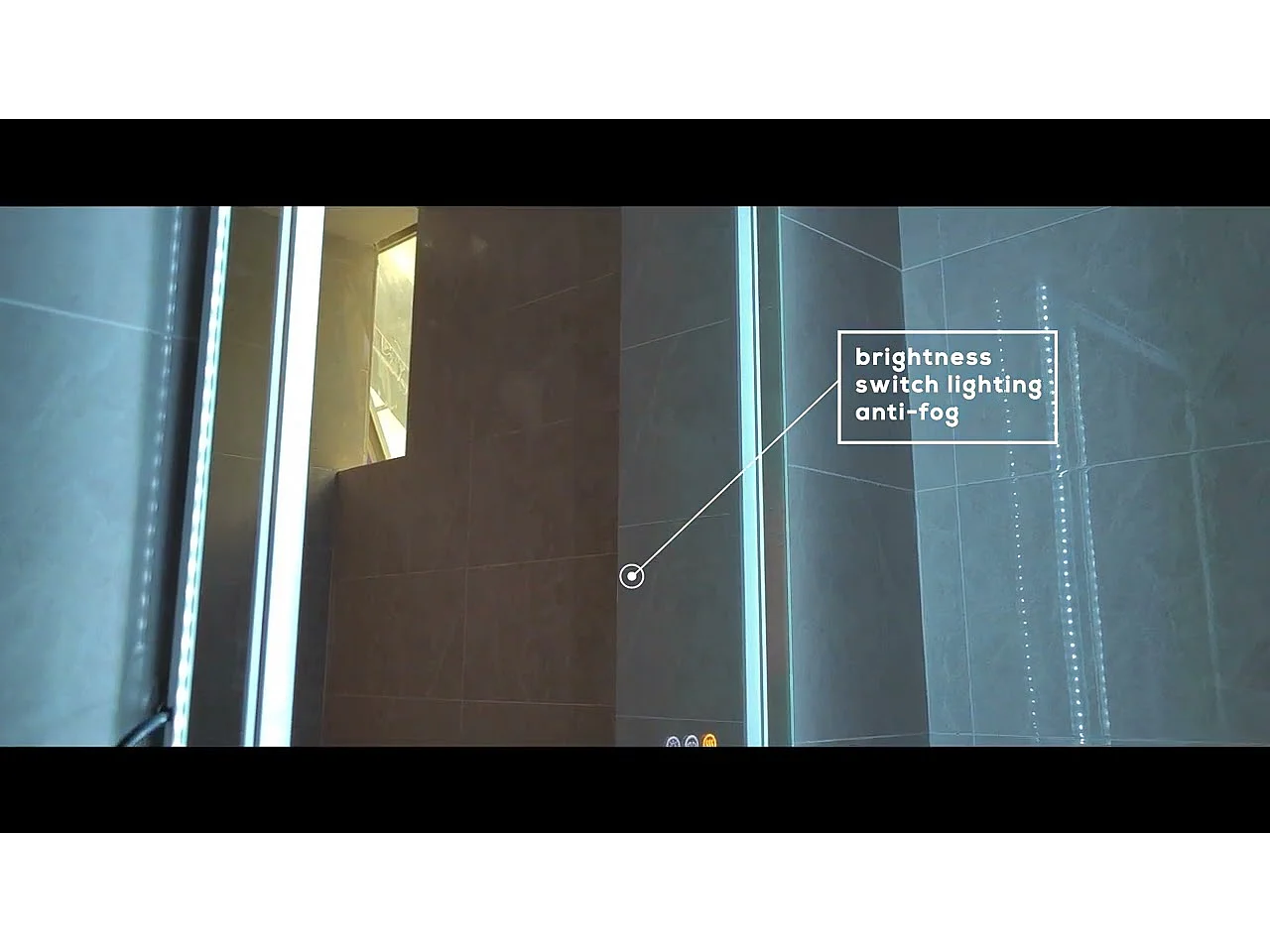 Miroir salle de bain led 100x60cm anti-buée 3 couleurs réglables IP67  miroir connecté avec prise