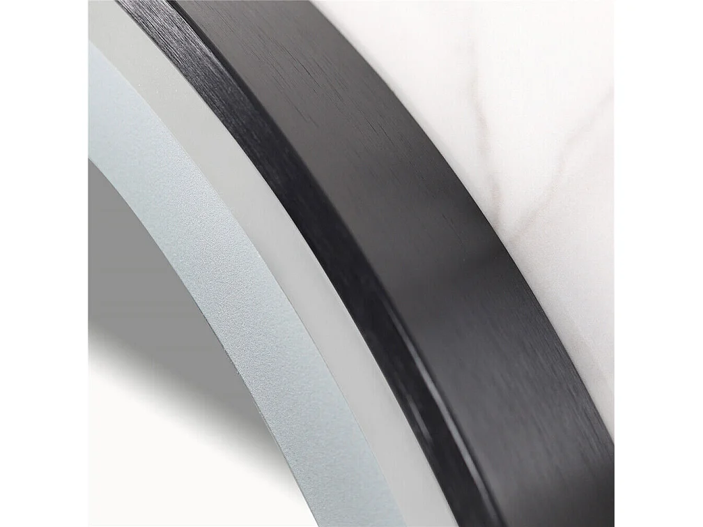 Miroir salle de bain led rond 80cm noir avec 3 couleurs réglables antibuée 80x80cm