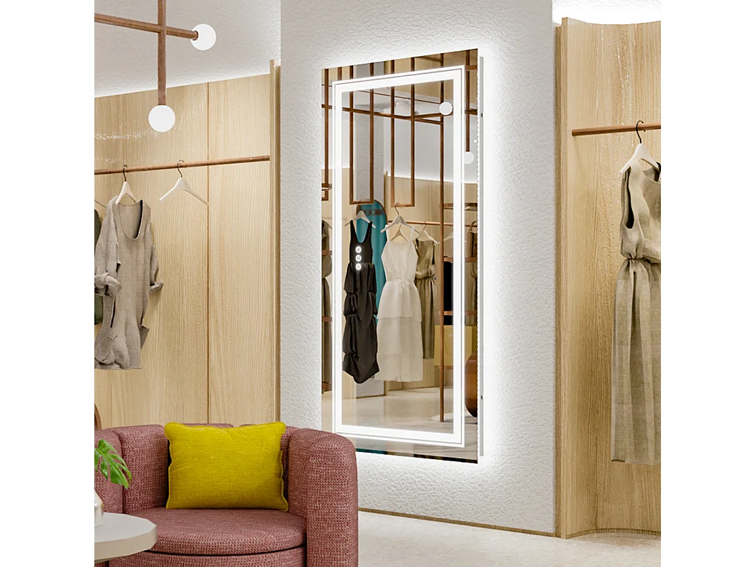 Miroir de salle de bain led 120x80cm rectangulaire miroir mural lumière anti-buée 120x80cm