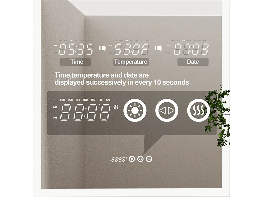 LED Badezimmerspiegel 60x90cm Spiegel mit Bluetooth dreifarbig Antibeschlag 90x60cm