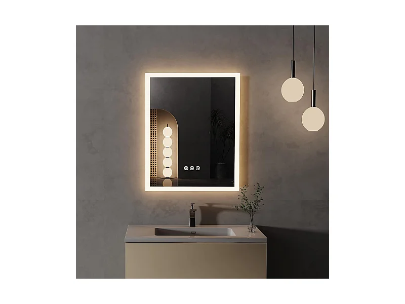 LED Badezimmerspiegel 40x50cm Wandspiegel mit Antibeschlagbeleuchtung 40x50cm