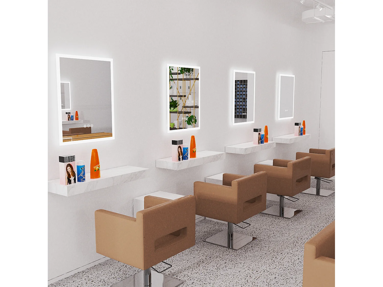 Miroir salle de bain led 40x50cm miroir mural avec éclairage anti-buée 40x50cm