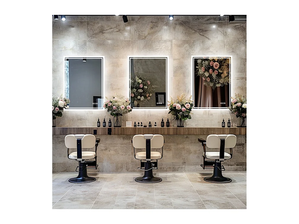 LED Badezimmerspiegel 80x60cm Wandspiegel mit Antibeschlagbeleuchtung 80x60cm