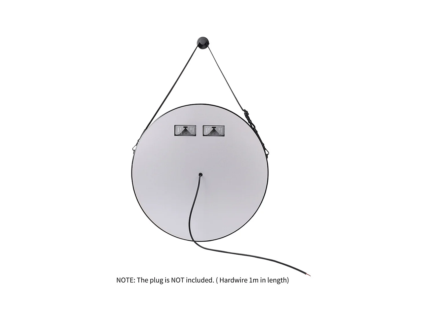 Espejo de baño LED redondo 60com espejo iluminado de pared con 3 colores ajustables antivaho 60x60cm