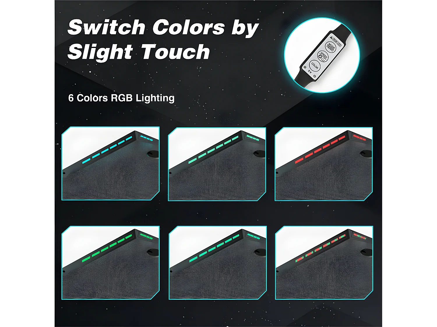 Bureau gaming led bureau gamer professionnel d'ordinateur informatique avec étagère de moniteur réglable 180x75x73cm