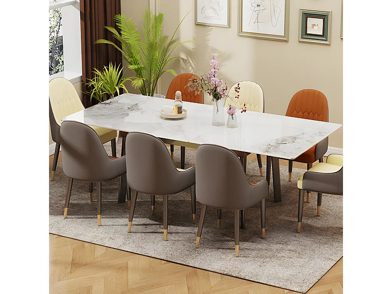 Grande table salle à manger extensible avec rallonge 8 personnes 150x85x79cm / 180x85x79cm