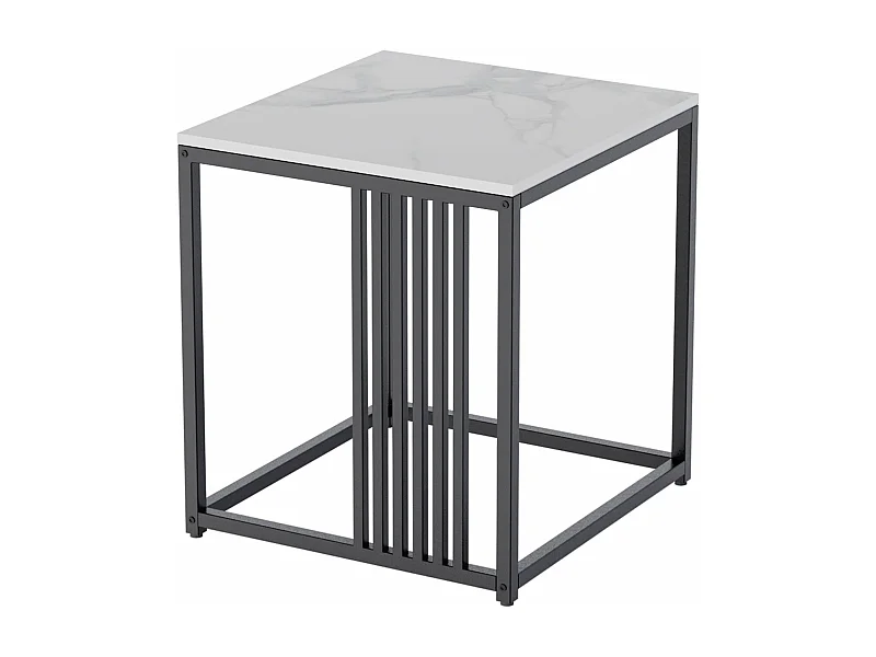 Table d'appoint solide carré en marbre moderne scandinave pour salon chambre terrasse 40x40x45cm