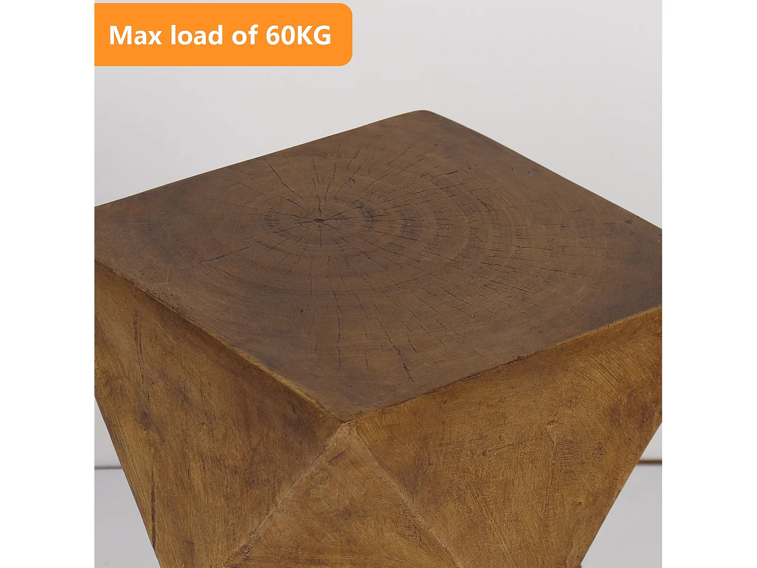 Table d'appoint carré béton léger bout de canapé design moderne pour salon balcon 31x31x45cm