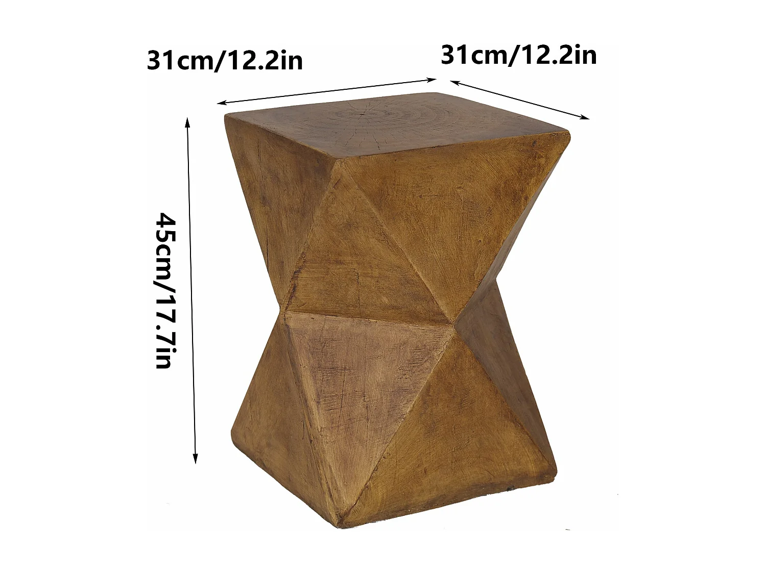 Table d'appoint carré béton léger bout de canapé design moderne pour salon balcon 31x31x45cm