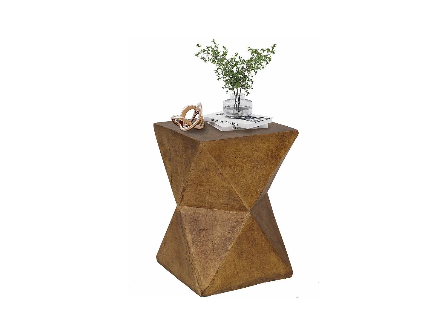 Table d'appoint carré béton léger bout de canapé design moderne pour salon balcon 31x31x45cm