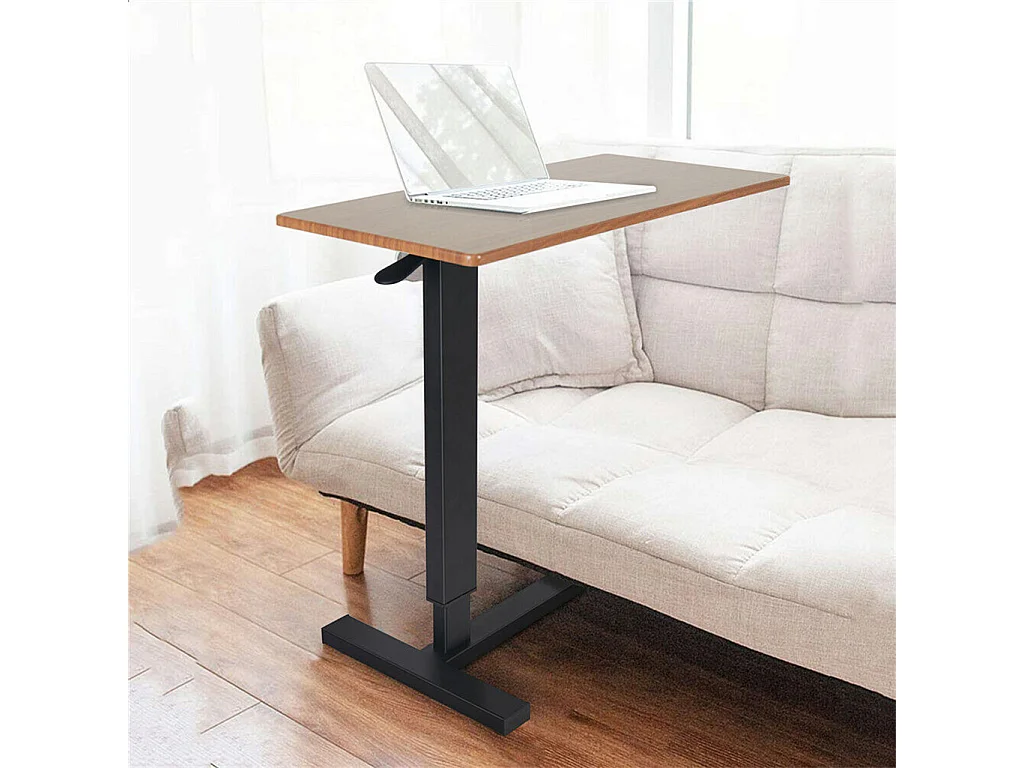 Table de lit à roulettes réglable pneumatique en hauteur de 66 à 90 cm pour lit médicalisé ordinateur portable 80x40x89.5cm