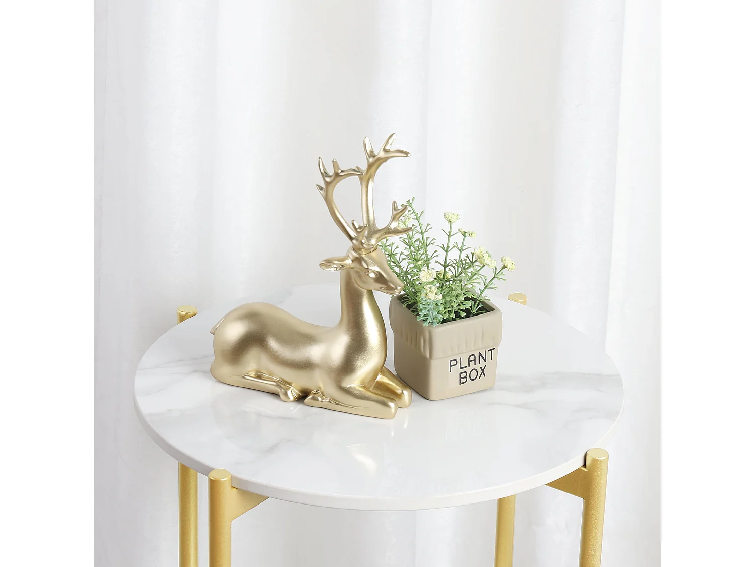 Table d'appoint marbre ronde métal design modern à 2 niveaux 40x40x56cm