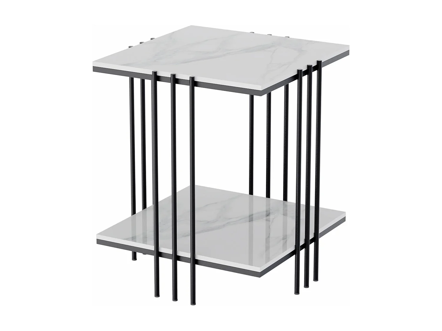 Table basse gigogne ronde marbre salon en pierre frittée lot de 2 design marbre 80x80x40cm / 45x45x50cm