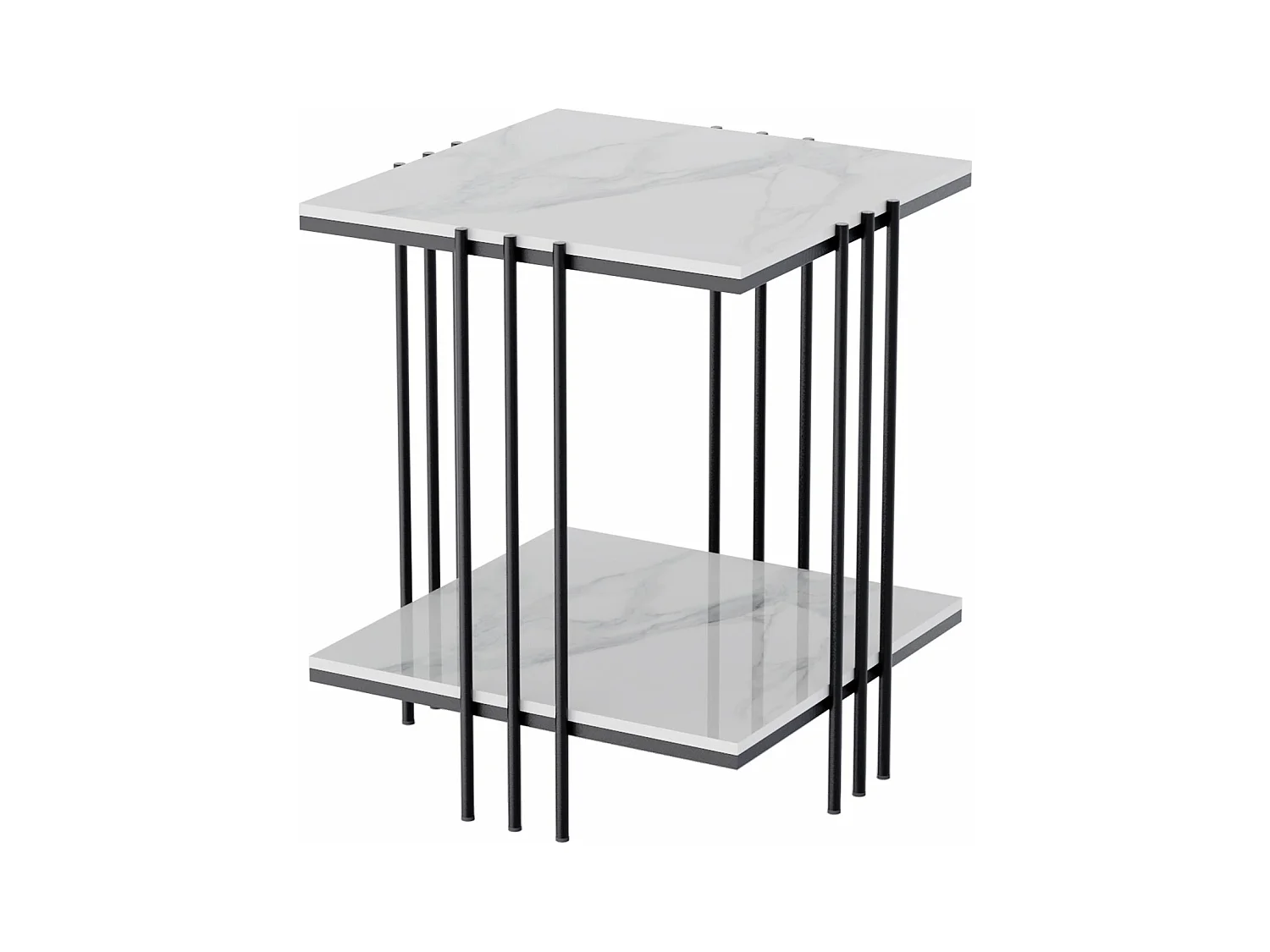 Table basse gigogne ronde marbre salon en pierre frittée lot de 2 design marbre 80x80x40cm / 45x45x50cm