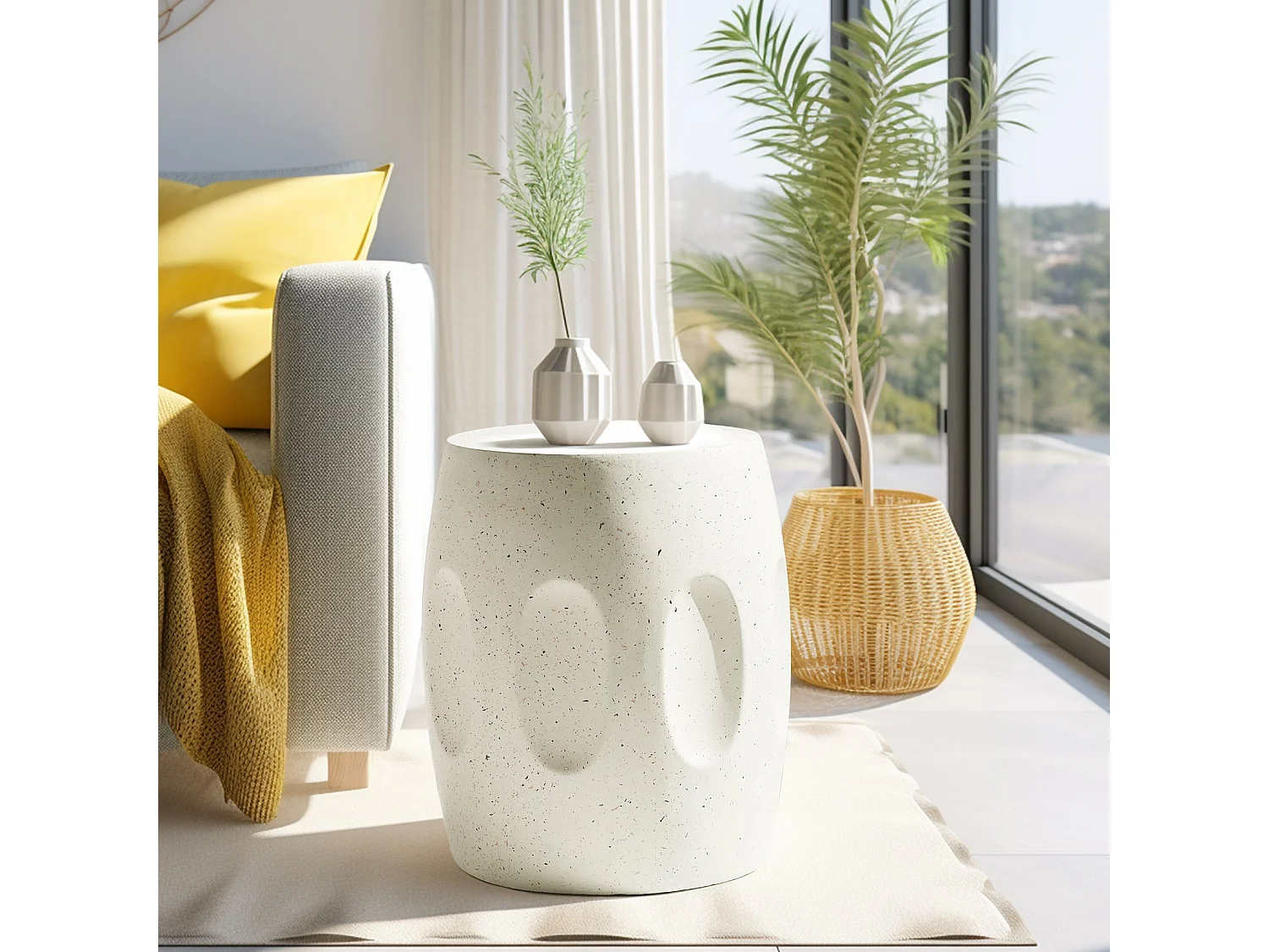 Table d'appoint rond guéridons de salon moderne et scandinave pour chambre 31x31x46cm