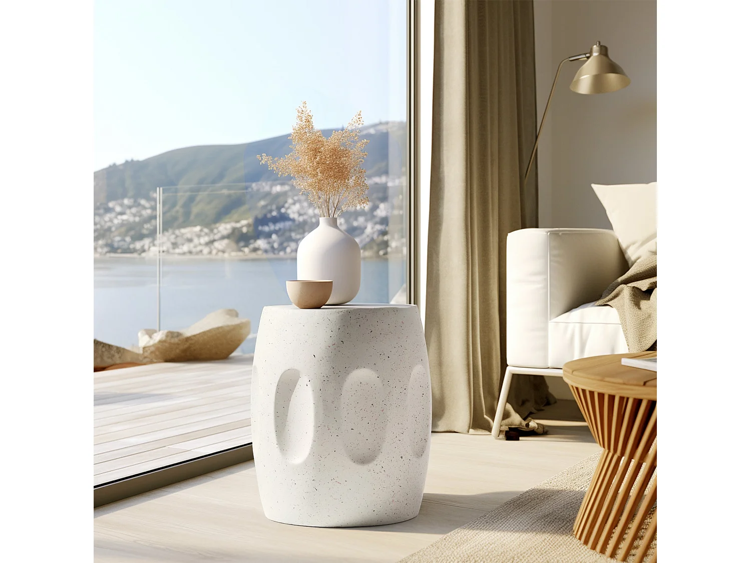 Table d'appoint rond guéridons de salon moderne et scandinave pour chambre 31x31x46cm