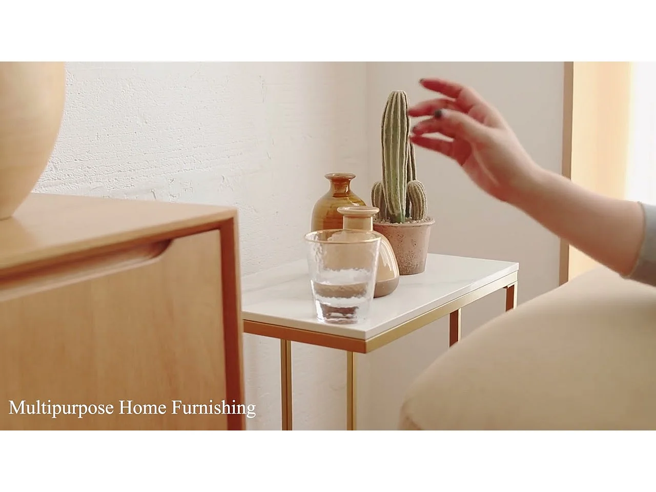 Table de canapé marbre de salon métal guéridon rectangulaire pour salon bureau chambre 45x30x55cm