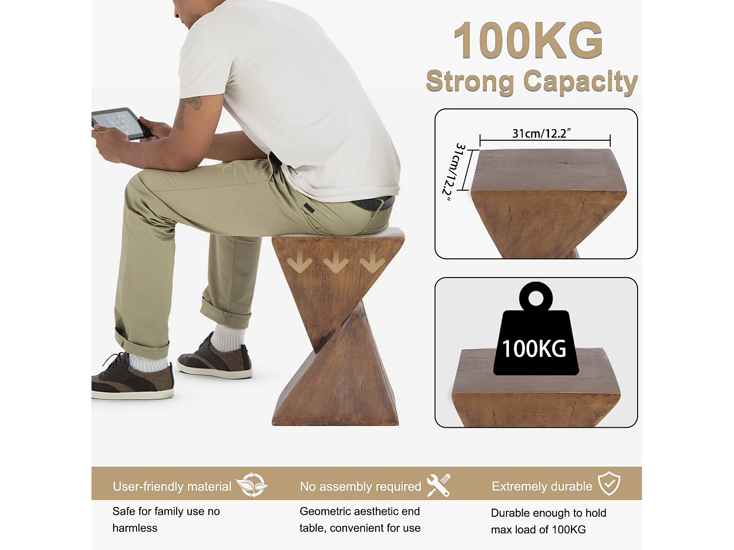 Table console entrée bois vintage couloir de salon pour couloir 82x32x81.5cm