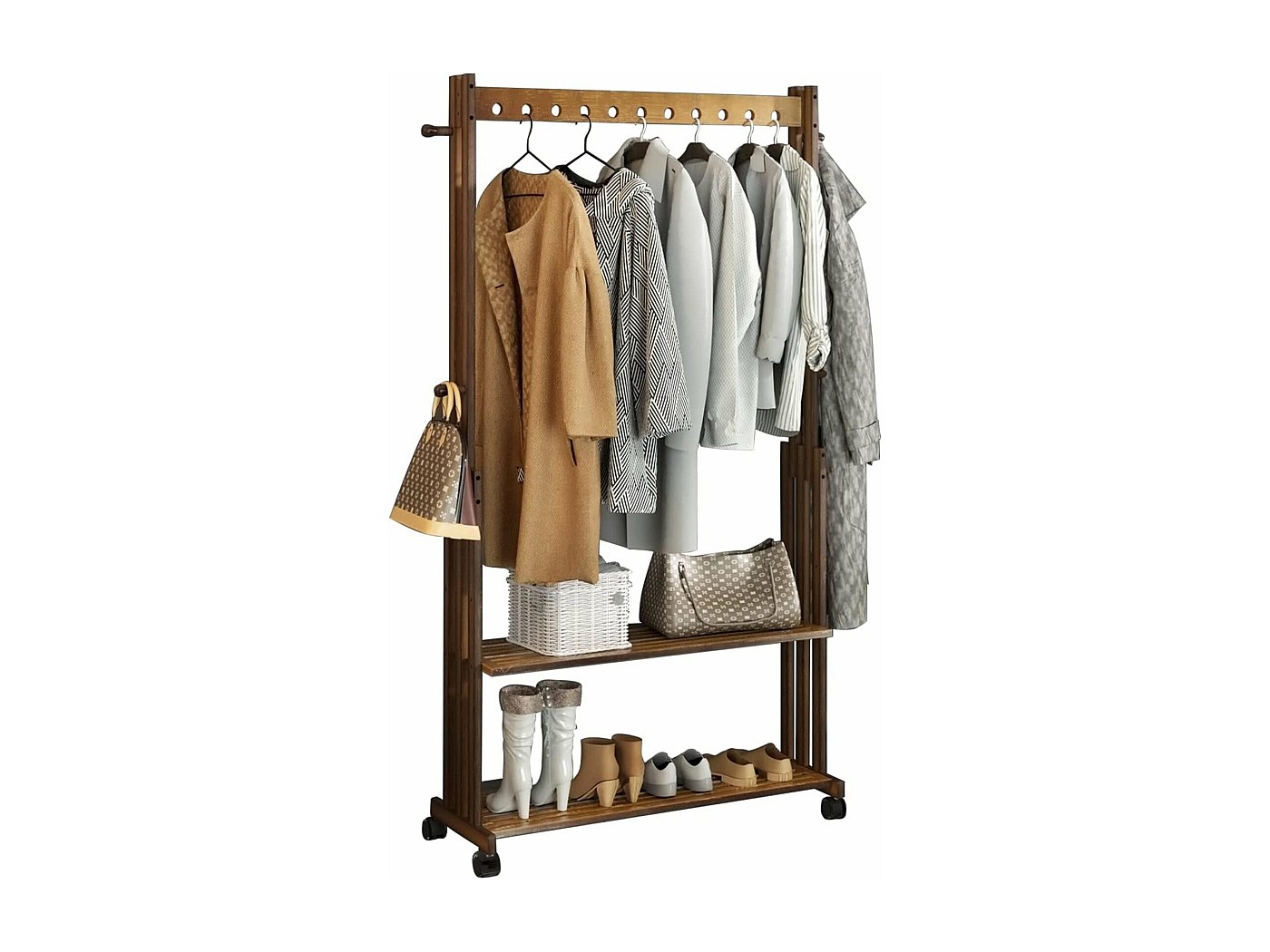 Edihome, Portant A Vêtement, Penderie Vetement, 43x160x150 Cm, Porte- Vêtements, Acier Galvanisé, Armoire à Vêtements, Robuste, Portable Avec Roues, Pour Suspendre Les Vêtements
