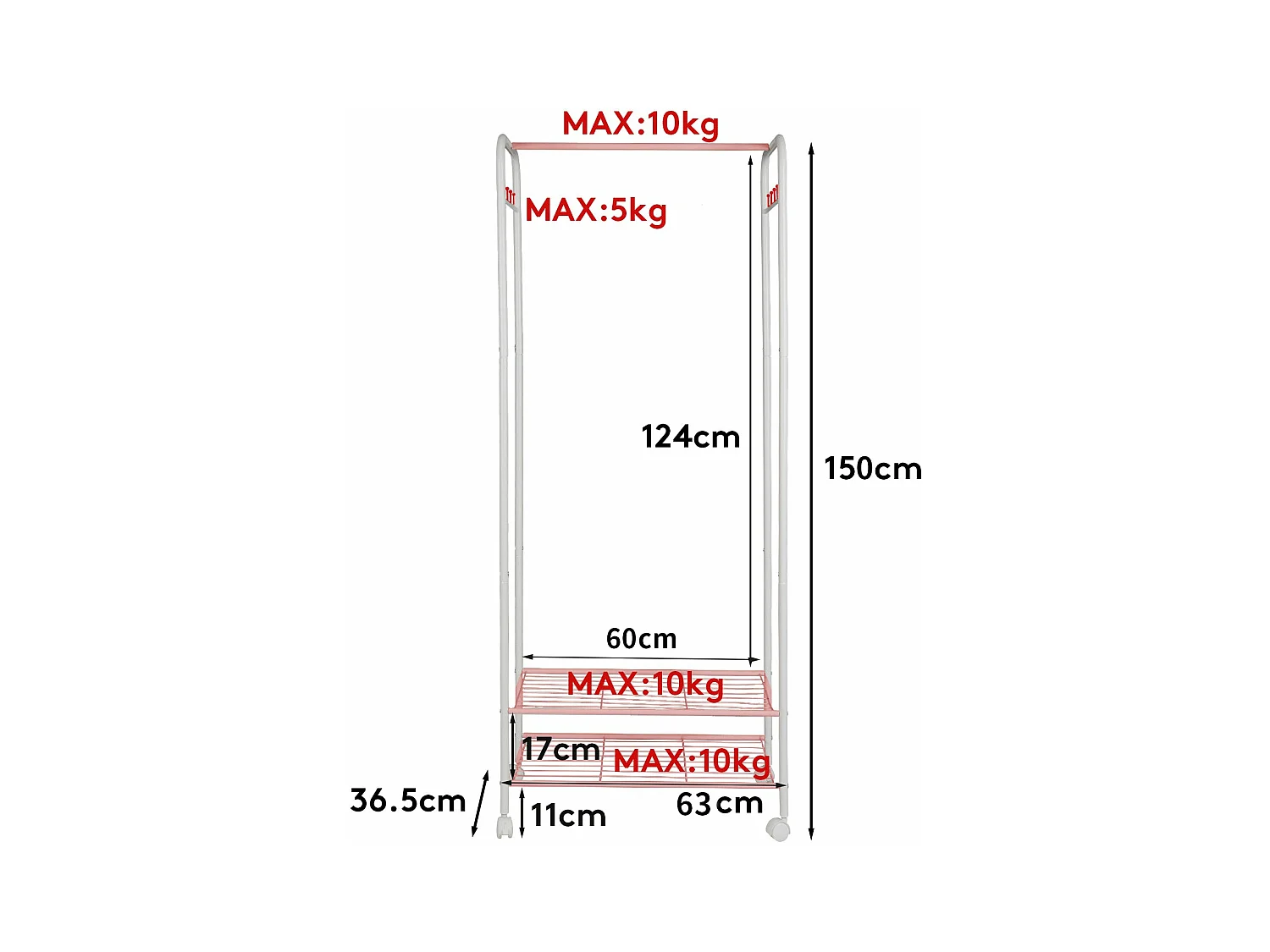 Design kapstok met 3 planken en 8 haken, solide kapstok, halkapstok, 39x39x169cm