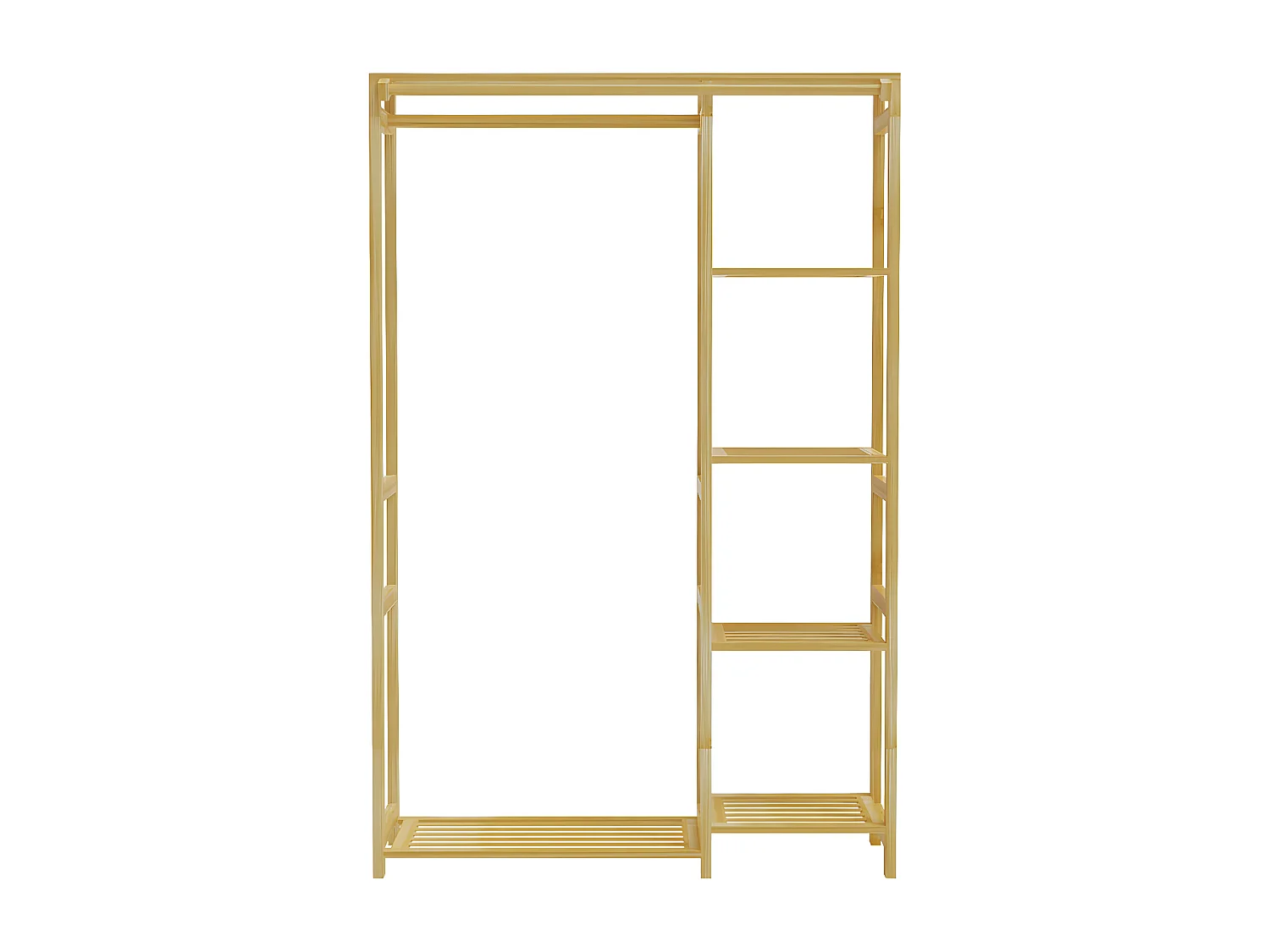 Penderie à vêtement porte manteau sur pieds armoire ouverte 90x30x146xcm