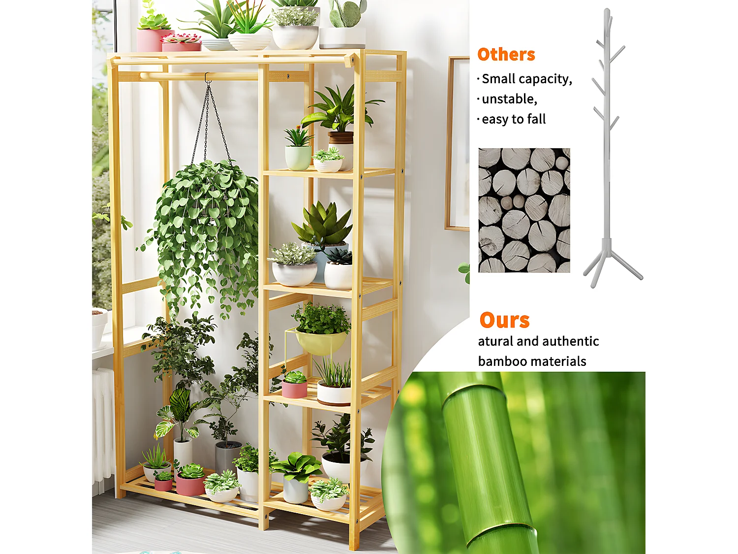 Penderie à vêtement porte manteau sur pieds armoire ouverte 90x30x146xcm