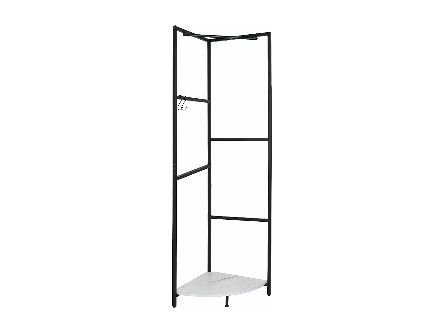 Garderobenständer auf Eckfüßen Kleiderständer mit Ablage Flur Garderobe für Schlafzimmer Wohnzimmer Zuhause 62x46x171cm