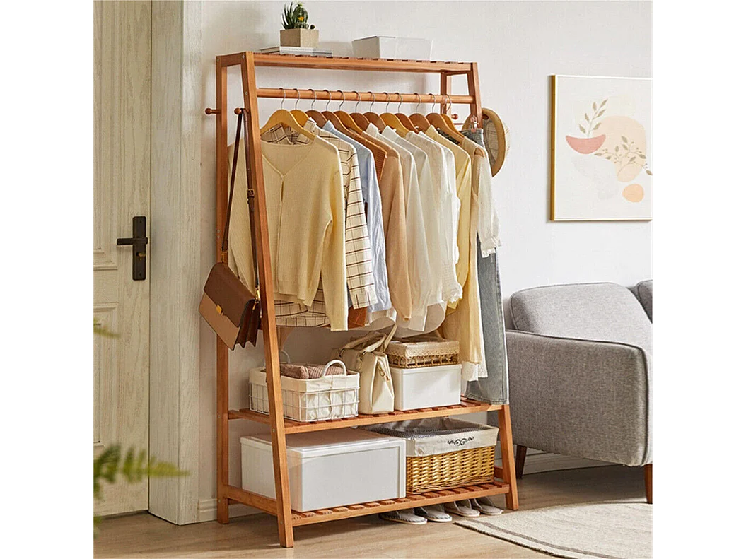 Robuust kledingrek voor kleding en schoenen 43,5x80x165cm